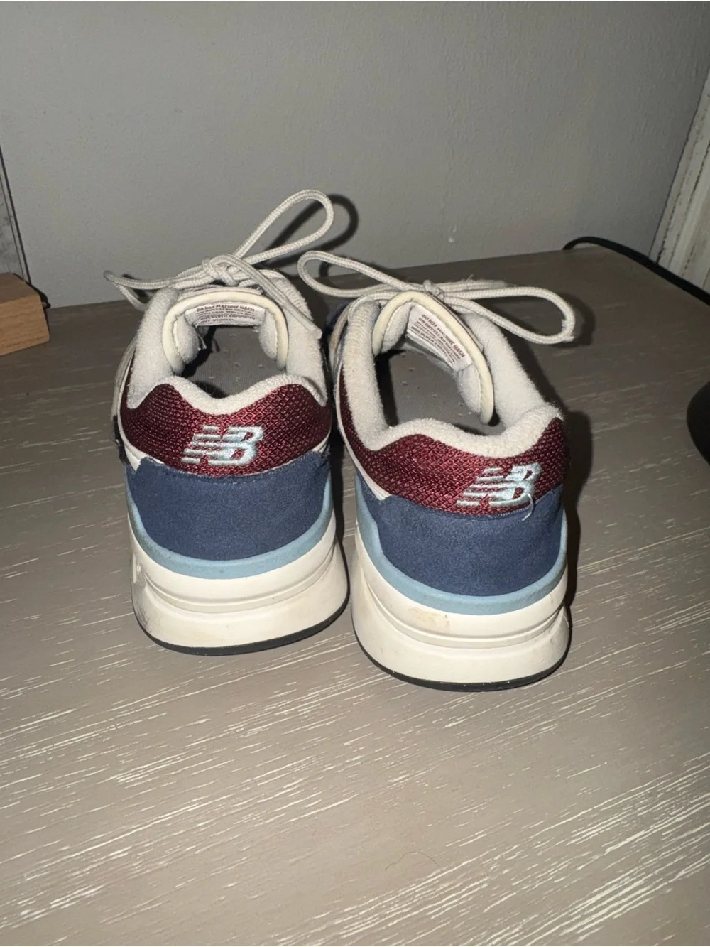 New Balance Kids Navy Gray Burgundy Lace-Up Sneakers
